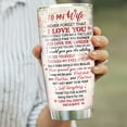 thumbnail image 3 of Wife Gift Tumbler Cup with Lid and Straw Gifts for Her Romatic Valentines day Anniversary Birthday Gifts Coffee Mug 2g0 oz Double Wall Vacuum Insulated Stainless Steel Travel Tumbler Mug, 3 of 6