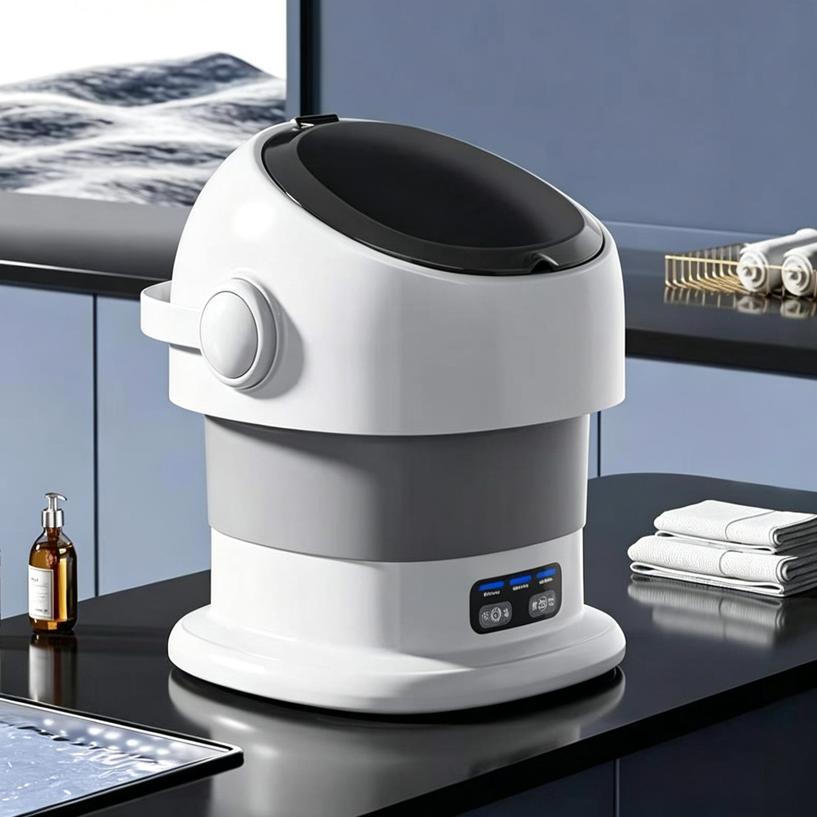 Foldable Mini Washing Machine, Portable Compact Washer for Household Underwear Socks Daily Laundry