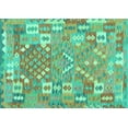 thumbnail image 1 of Ahgly Company Machine Washable Indoor Rectangle Southwestern Turquoise Blue Country Area Rugs, 8' x 12', 1 of 4