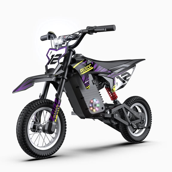 RIXOC DK-12 Electric Dirt Bike for Kids,3 Speed Modes up to 15.5 mph, 36V 5.2Ah Peak 700W Max 14Miles Electric Motorcycle for Kids Ages 3-8 UL2272
