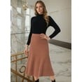 thumbnail image 2 of DARING DIVA Women's A-Line Skirts Stretchy Sweater Midi Skirt XL Caramel, 2 of 8