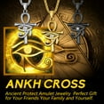 thumbnail image 5 of Bestyle Eye of Horus Ankh Cross Pendant Necklace for Women Men Stainless Steel Chain Necklace Ancient Egyptian Amulet Jewelry Gifts, 5 of 8