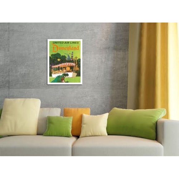 California - Jungle Cruise Hippo - United Air Lines - Vintage Airline Travel Poster by Stan Galli c.1960s - Bamboo Fine Art 290gsm Paper (Unframed) 17x22in