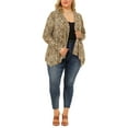 thumbnail image 4 of Unique Bargains Women's Plus Size Long Sleeve Leopard Print Asymmetric Hem Cardigan, 4 of 6