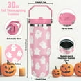 thumbnail image 6 of 30 oz Halloween Tumbler with Lid and Straw, Ghost Pumpkin Bow Tumbler Insulated Coffee Travel Mugs Cup Water Bottle Cute Halloween Gifts for Women Girls, 6 of 6