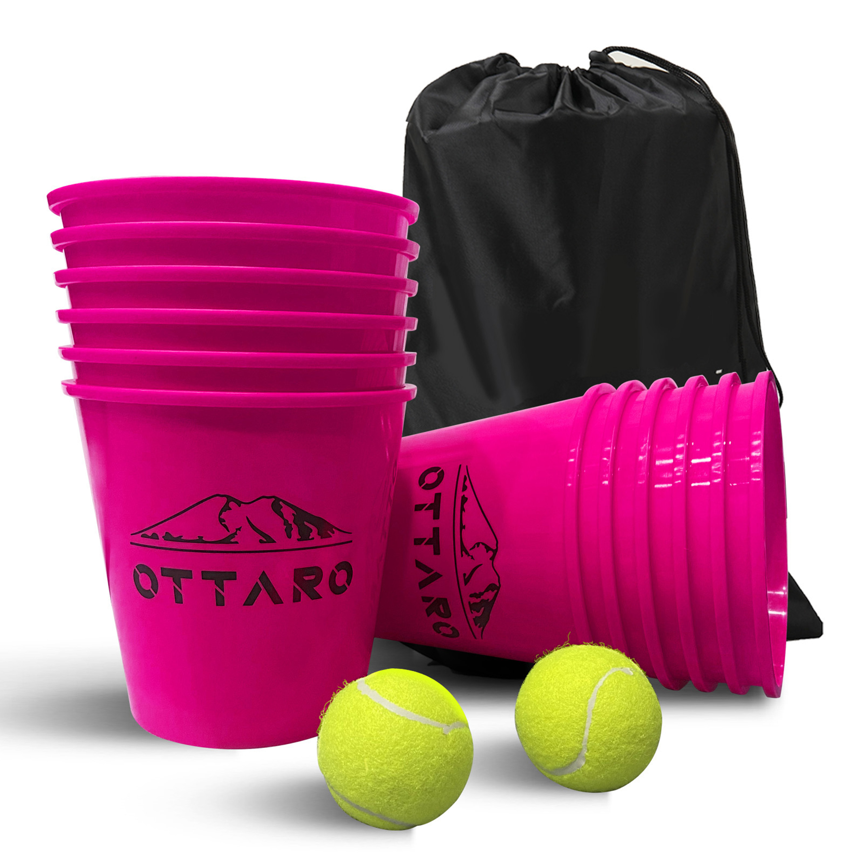 OTTARO Giant Yard Pong Game Set Carry Bag Outdoor Backyard Lawn Game