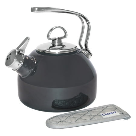 Chantal Enamel Pot - Chantal Enamel-on-Steel Classic 1.8-qt. Whistling Teakettle Onyx
