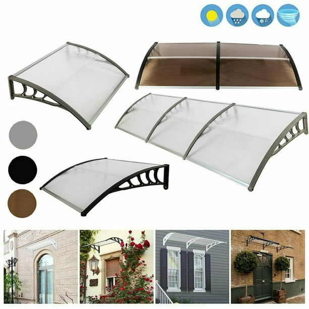 Goorabbit Patio Door Awnings, Polycarbonate Window Awning Overhead