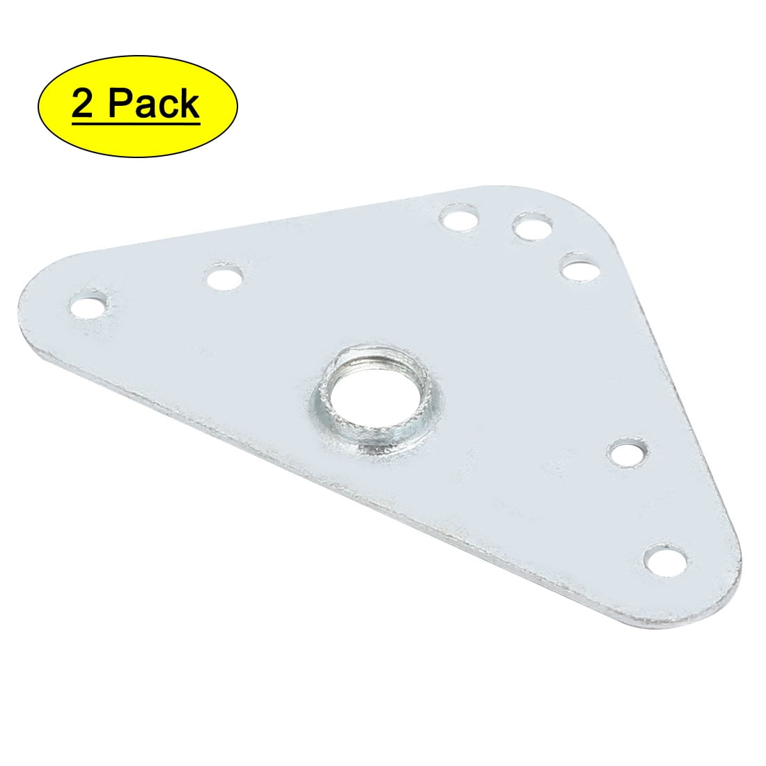 Iron Triangle Shape Flat Corner Plate Angle Bracket Connector Silver