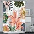 thumbnail image 2 of Abstract Mid Century Bathroom Shower Curtain Colorful Boho Tropical Leaves Shower Curtain with Hooks Polyester Waterproof Fabric Home Bathtub Shower Curtain Decorative, 72x84 Inch, 2 of 6