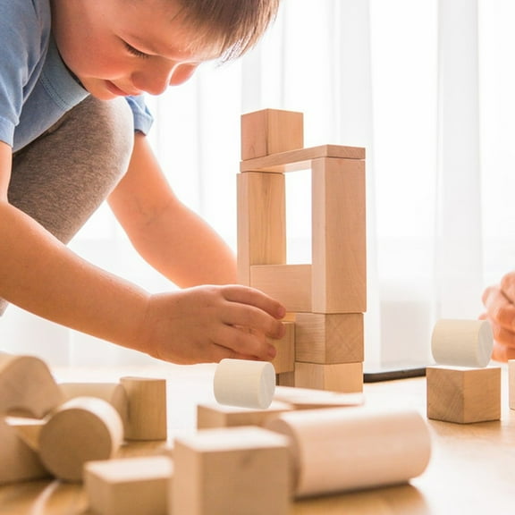 RENACLIPY Wooden Craft Blocks Cylinders 50Pack for Crafting Unfinished Wood Pieces 0.8In