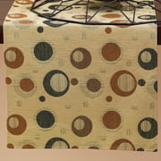 HomeMagic, Reversible Mod Circles/Tan Table Runner, 100% Polyester, 54" x 16"