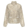 thumbnail image 5 of Jackets for Women Winter Coat Jackets Flannel Stand Collar Jacket(Beige Floral Leopard Print,Size:S-4XL), 5 of 7
