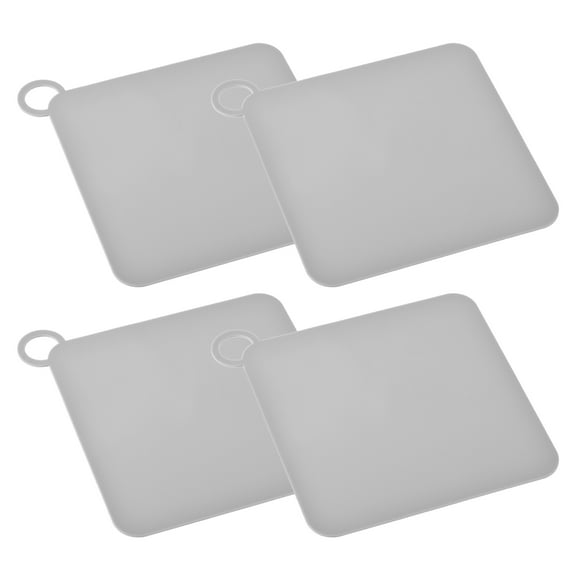 Uxcell Silicone Tub Stopper Floor Drain Cover, 6x6" Anti-Odor Mat, Square Grey 4Pack