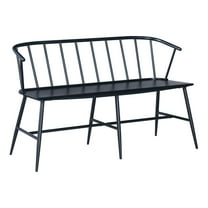 Lincoln All Metal Bench in Black Finish