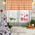 thumbnail image 6 of Orange Valances for Windows, Decorative Rod Pocket Window Valance Curtains, Country French Rustic Buffalo Plaid Modern Art Short Curtain Drapes for Kitchen/Living Room, 2 Panels, 42" W x 12" L, 6 of 8