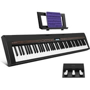 Starfavor SP-150W Digital Piano 88 Keys Weighted Keyboard Piano for Beginners with Triple Pedal, Wood Grain Pattern