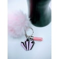thumbnail image 4 of Crystal trio acrylic keychain with fur And Tassel charm, 4 of 6