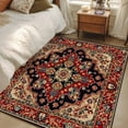 thumbnail image 5 of Red Boho Area Rug 3x5 FT, Non Slip Entryway Bedside Carpet, Contemporary Abstract Ethnic Retro Geometric Washable Soft Floor Carpet Indoor Mat Non-Shedding Throw Rug for Dorm Kitchen Home Office, 5 of 9