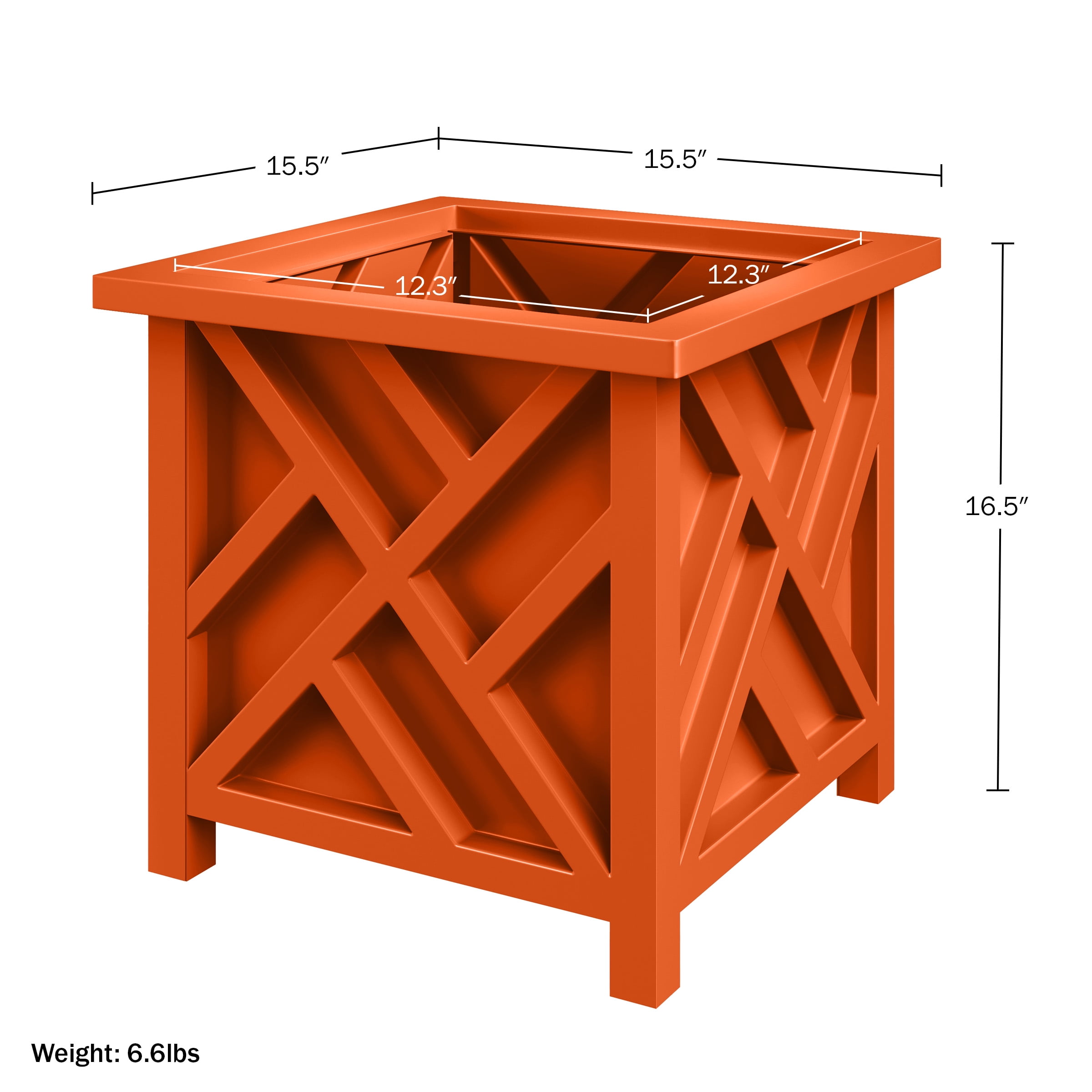 Pure Garden Outdoor Lattice Planter Box - 15.5-Inch Plant Pot, Terracotta