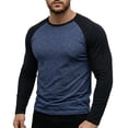 thumbnail image 2 of Aimik Men's Raglan Sleeve Baseball T-Shirt Color Block Long Sleeve Soft Breathable Sporty Casual Tee for All Seasons, 2 of 5