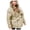 Beige, variant on XFLWAM Women Winter Warm Zipper Jacket Coat Hooded Outwear with Belted Green XS