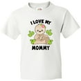 thumbnail image 3 of Inktastic Cute Sloth I Love My Mommy with Green Leaves Youth T-Shirt, 3 of 5