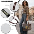 thumbnail image 5 of ZUXONGSY Leather Butterfly Sunflower Print Handle Handbag for Women Fashion Top Handle Tote Bag Lightweight Top Handles Work Bag with Zipper for Work Daily Travel, 5 of 6