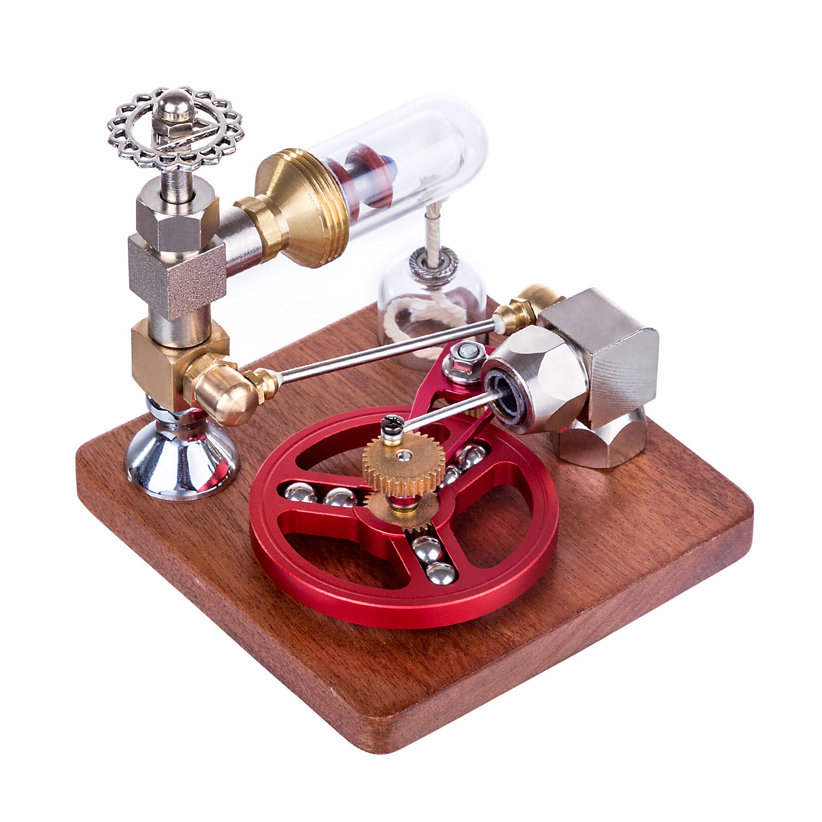 STEM Stirling Engine Model, Adjustable Speed Engine Model with Ball Bearing Flywheel, Aluminum Alloy Desktop Collectible Gift for Hobbyists