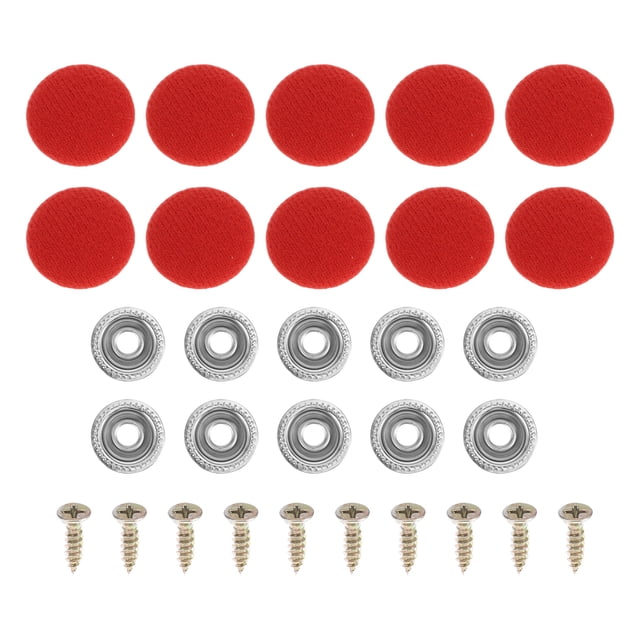 Clip de Reparación de Hebilla de Botón para Techo, Fijación del Techo Interior del Automóvil, Retenedor de Remaches de Techo de Metal Lint Rojo, 10 Pcs