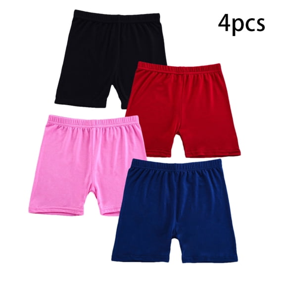 AJZIOJIRO Toddler Girls Bike Shorts 4-16Y Kids Multi-Color Dance Shorts Baby Biker Under Dress 4Pack