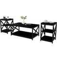 Meteorleg Wood Living Room 3Piece Table Sets Includes XDesign Coffee Table & Two 3Tier End