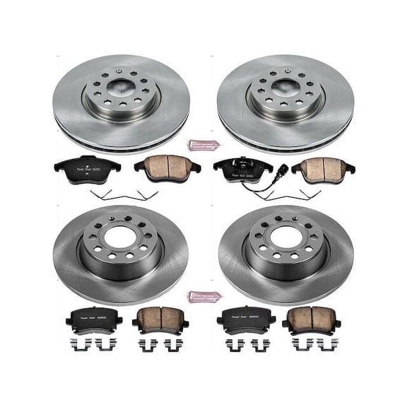 Front and Rear Brake Pad and Rotor Kit - Compatible with 2011 - 2017 Volkswagen Tiguan 2012 2013 2014 2015 2016