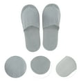 thumbnail image 3 of Unique Bargains 1 Pair Disposable Slippers Foldable Anti-slip Hotel Slippers Gray, 3 of 5