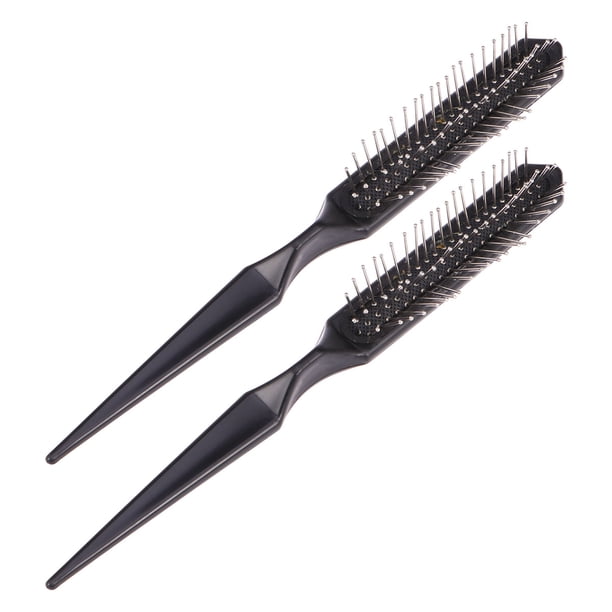 2 cepillos profesionales para pelucas con punta y airbag, cepillo para extensiones de cabello para mujeres y niñas (negro)