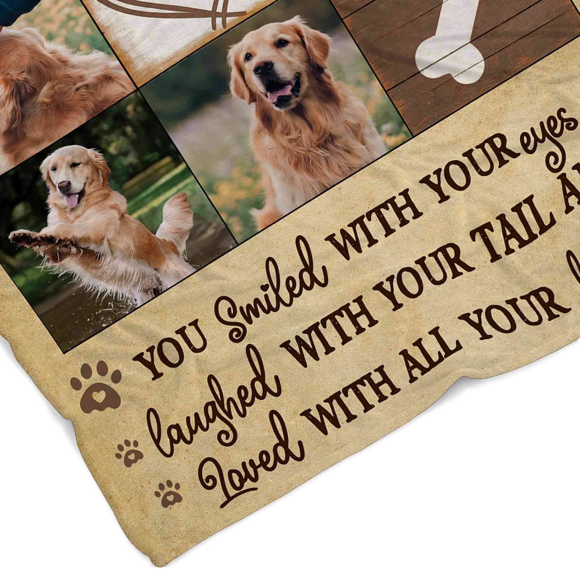 Cusomizaholic Personalized Memorial Photo Blanket, Custom Blanket With Name, Pet Memorial Blanket, Dog Memorial Blanket, In Loving Memory Blanket, Dog Sympathy Gifts, Pet Loss Gifts