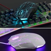 Ajazz Professional E-sport Gaming Mouse, Adjustable DPI 750-2500, White+Pattern, Computer Accessory