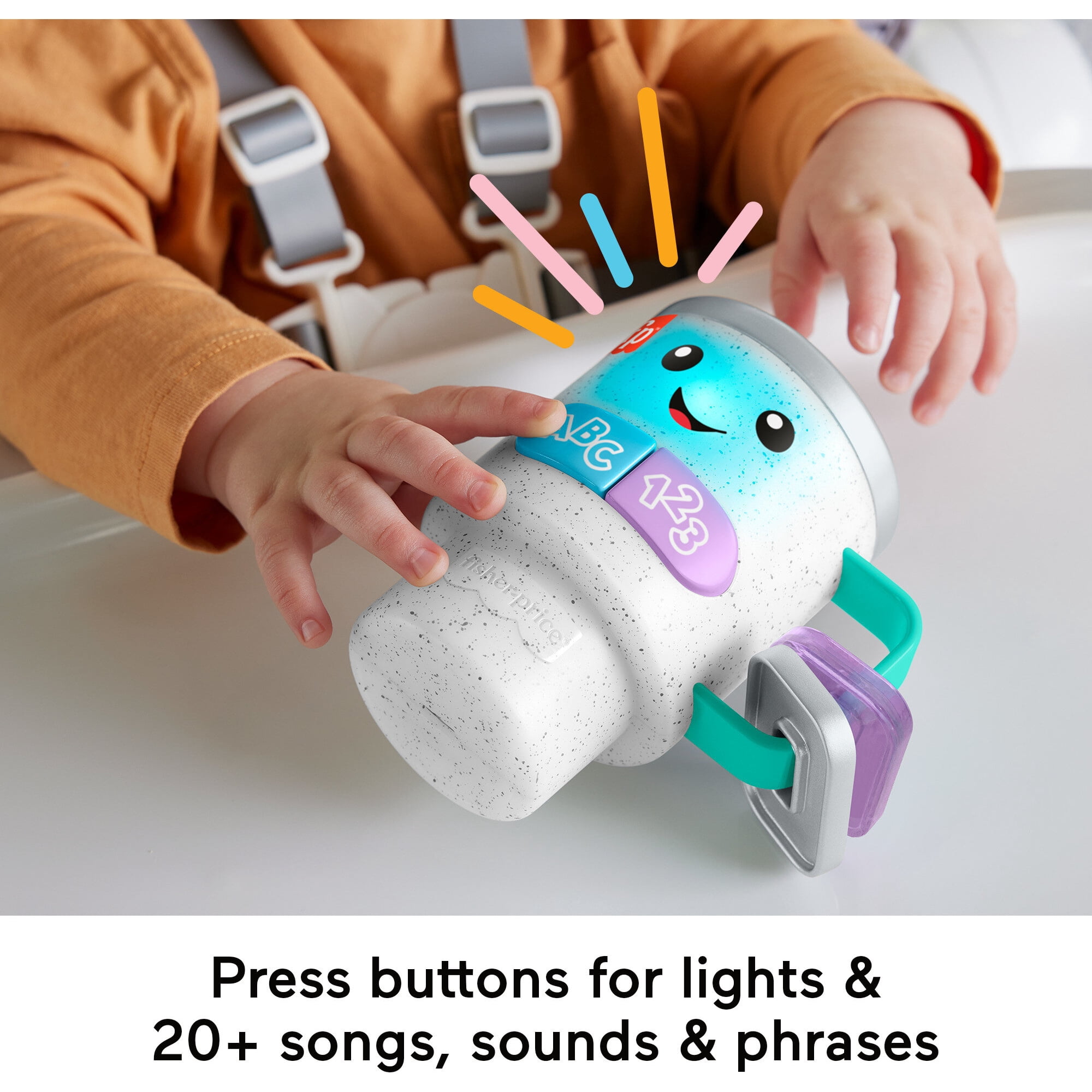 Fisher-Price Laugh & Learn Wake Up & Learn Coffee Mug Baby & Toddler Toy with Music & Lights