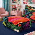 thumbnail image 5 of Manfei Boho Flowers Zipper Twin Comforter Sets with Fitted Sheet and 2 Pillowcases,Hawaiian Tropical Botanical Zipper Bedding Set,Reversible, 5 of 7