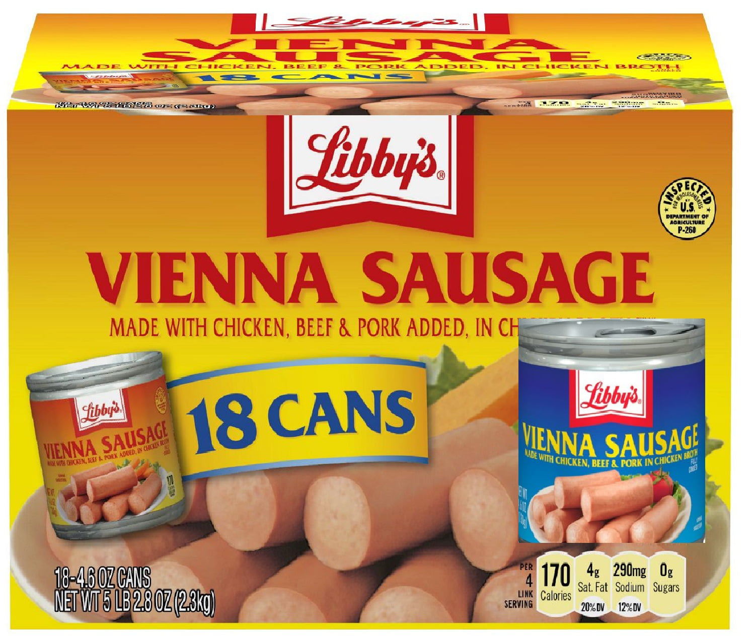 Case Of 36 Libby S Vienna Sausage Made With Chicken Beef And Pork In Chicke...
