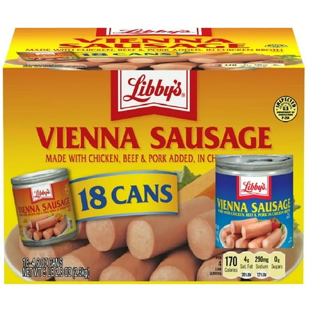 (case of 36) Libby's Vienna Sausage Made with chicken, beef and pork in chicken broth (4.6 oz Easy open