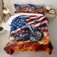 thumbnail image 2 of Manfei Cool Motocross Twin Quilt Set,Classic American Flag Twin Coverlet Set,Blue Red White,2 Pieces, 2 of 7