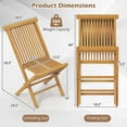 thumbnail image 3 of Costway Patio Chairs Set of 4 with Slatted Seat & Backrest No Assembly Needed for Poolside, 3 of 9