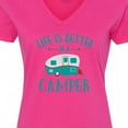 thumbnail image 4 of Inktastic Life's Better in a Camper Women's V-Neck T-Shirt, 4 of 5