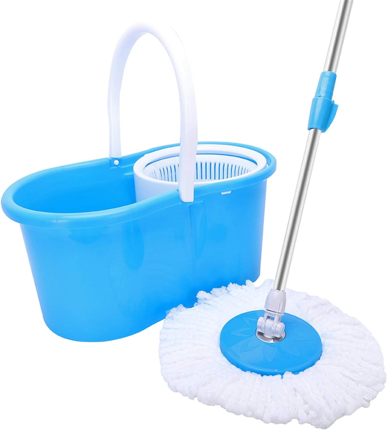 SUGARDAY Spin Mop and Bucket with Wringer Set for Floors Cleaning Heavy  duty System, Green 