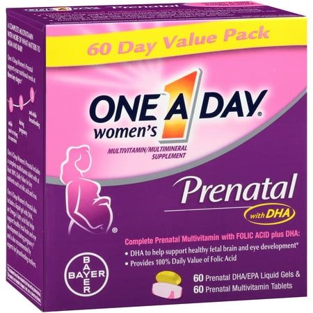 One A Day - prénatale multivitamines / DHA Femmes - 60 Gels liquides et tablettes