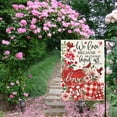 thumbnail image 3 of Rdsfhsp Valentines Day Linen Garden Flag We Love Because He First Loved Us 12x18 inch Double Sided for Holiday Seasonal Anniversary Wedding Outdoor Decoration, 3 of 5