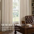 thumbnail image 4 of TURCURNO Memory Trained Pinch Pleat Linen Curtains for Living Room, 84 Inch Length 2 Panels Set Soft Textured Light Filtering Cream Curtains, Natural, 4 of 10