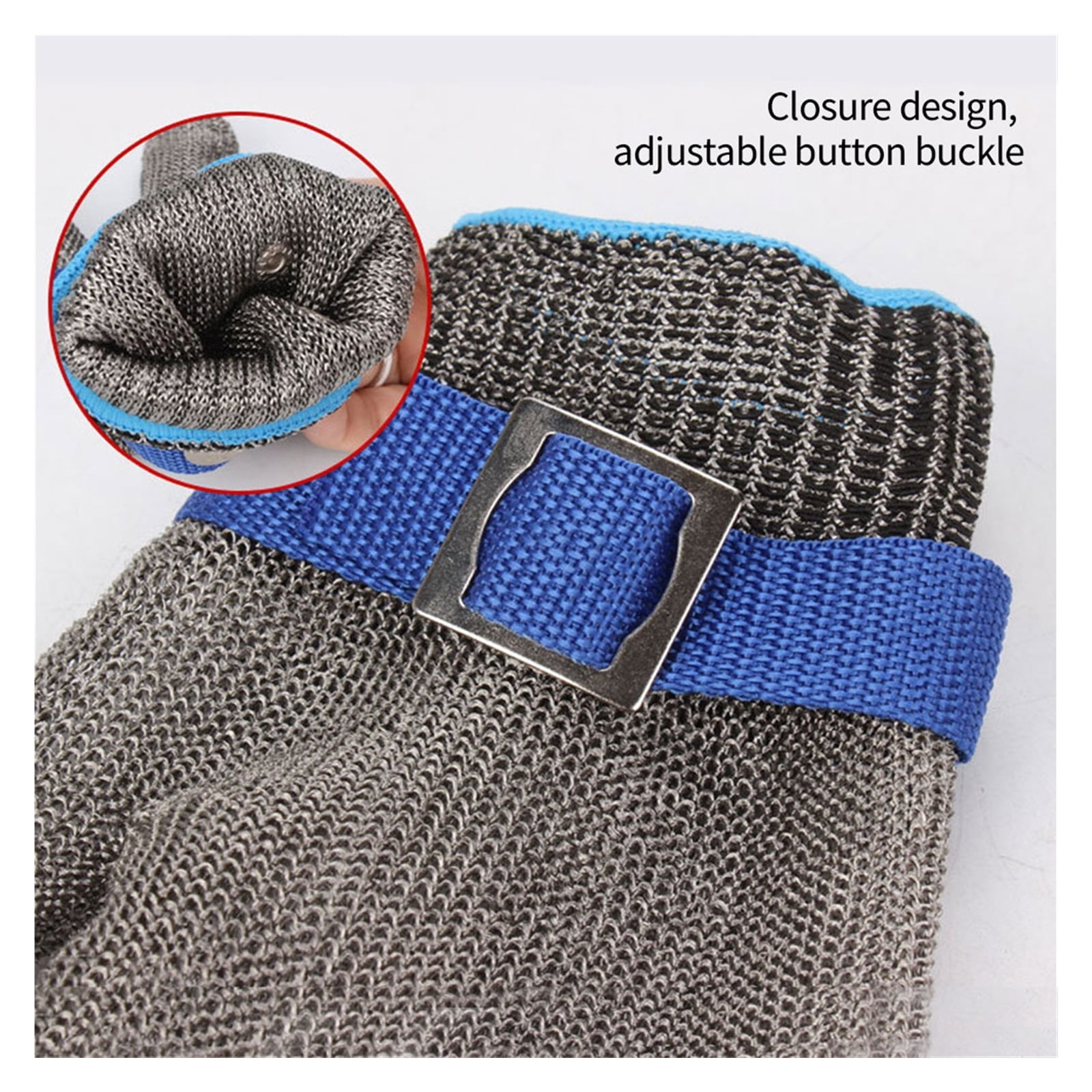 1PC Level 5 HPPE Stainless Steel Gloves Cut Gloves Cut Resistant Working Gloves Metal Mesh Anti Cutting Butcher Work Gloves Apply To Wood Carving, Carpentry And Knife Working ,Wear-Resistant