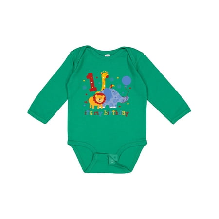 

Inktastic Safari 1st Birthday Gift Baby Boy or Baby Girl Long Sleeve Bodysuit